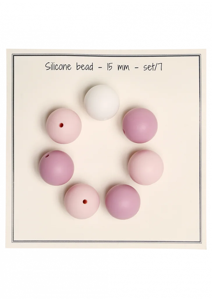 Silikone perler - Lyserød 15 mm