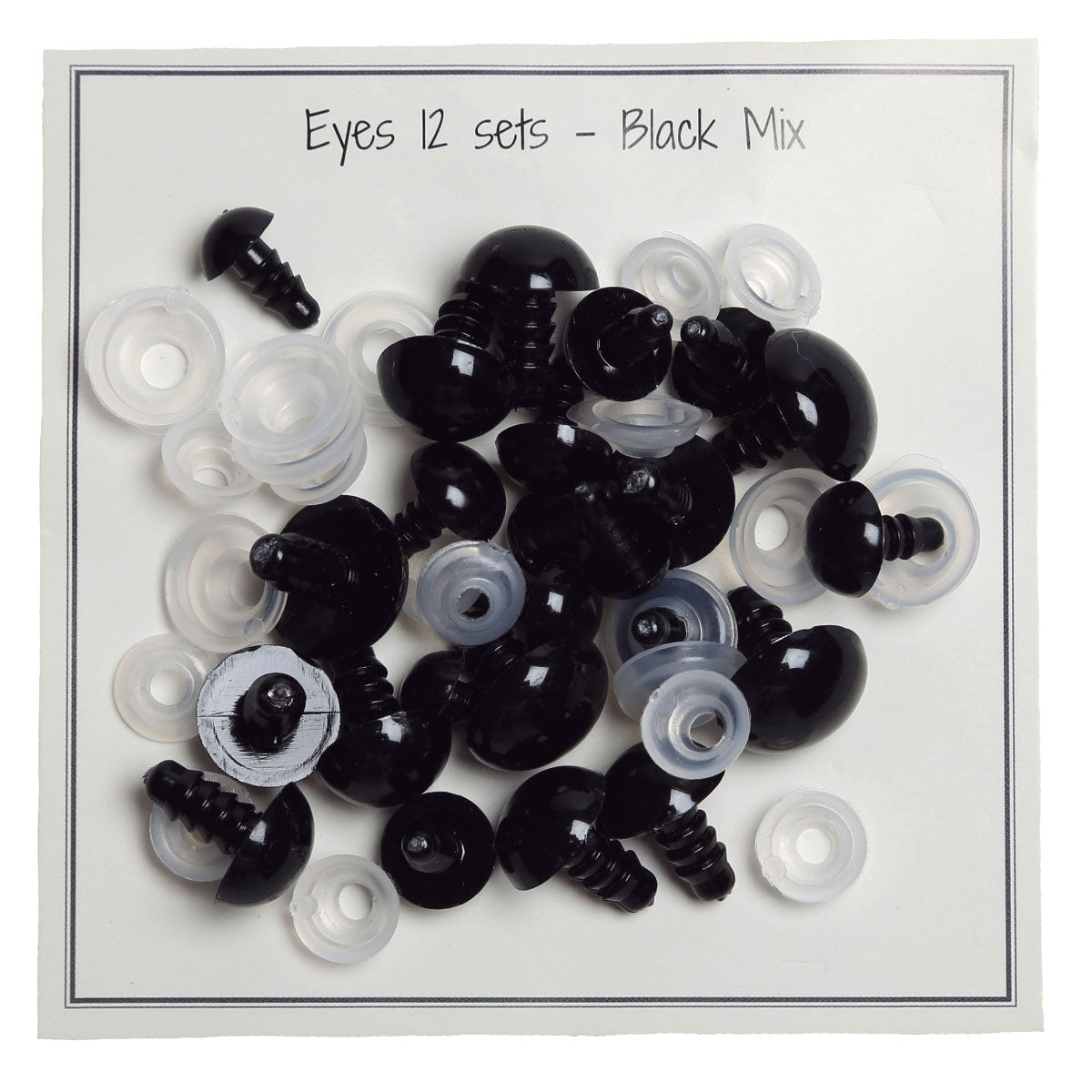 Sikkerhedsøjne - Mixpakke (8, 10, 12 og 14 mm)