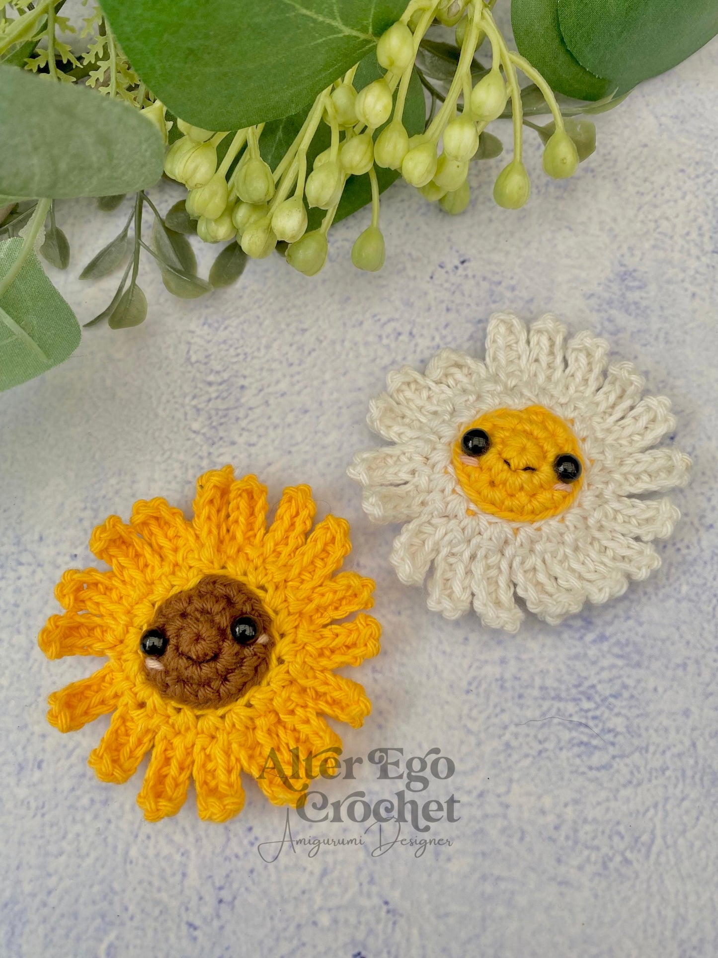 Mini Blomster (Marguerit og Solsikke)